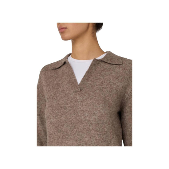 Maglione in alpaca con collo polo Tortora EZE0004 00028I MC2 SAINT BARTH 