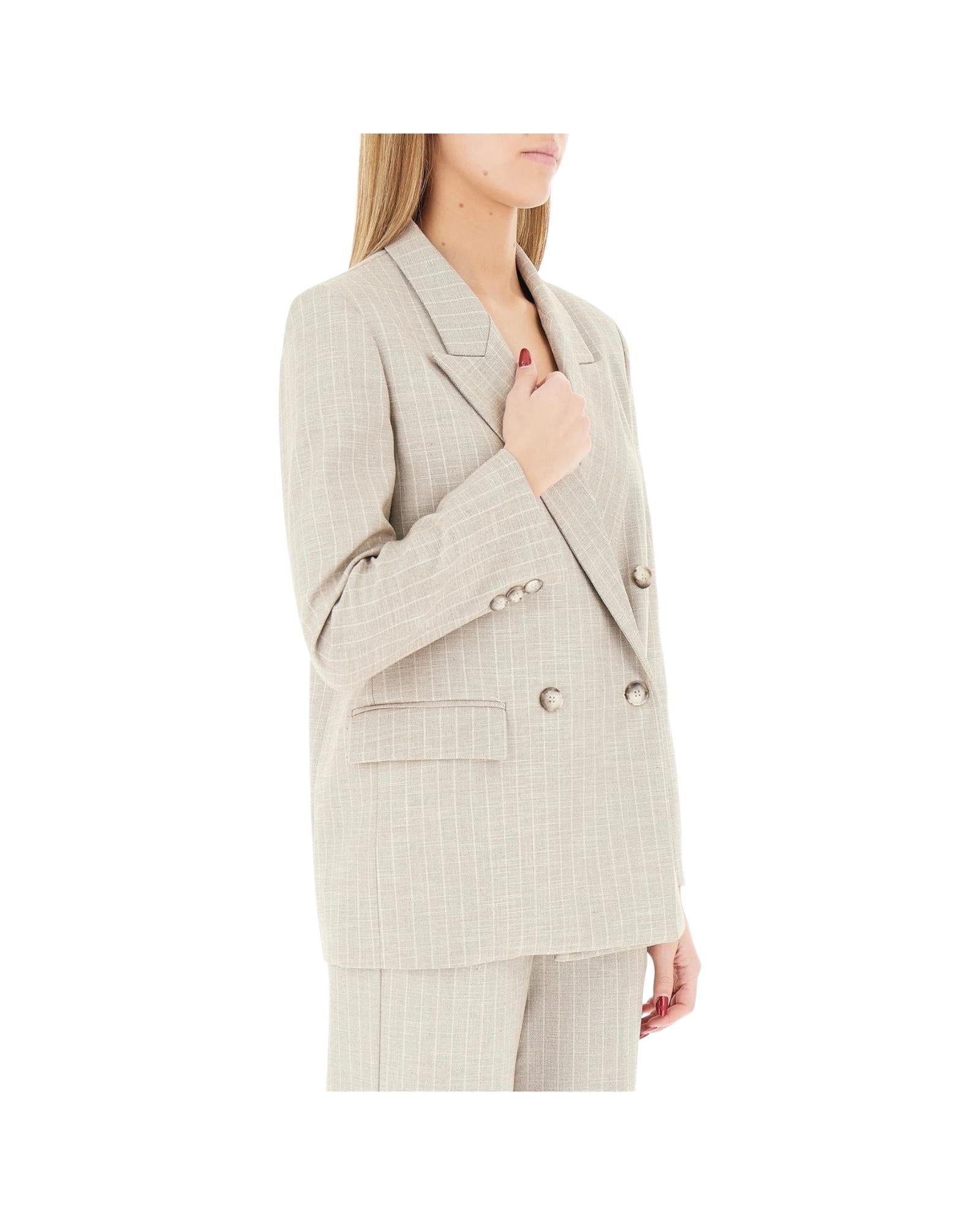 Blazer doppiopetto gessato TAB0228 BEIGE VICOLO 