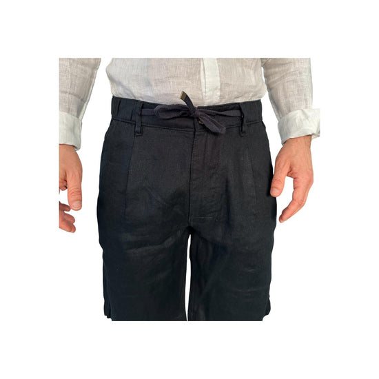 Bermuda in lino Blue Navy AU25S40BE PA1090 NAVY BLUE ALLEY DOCKS 