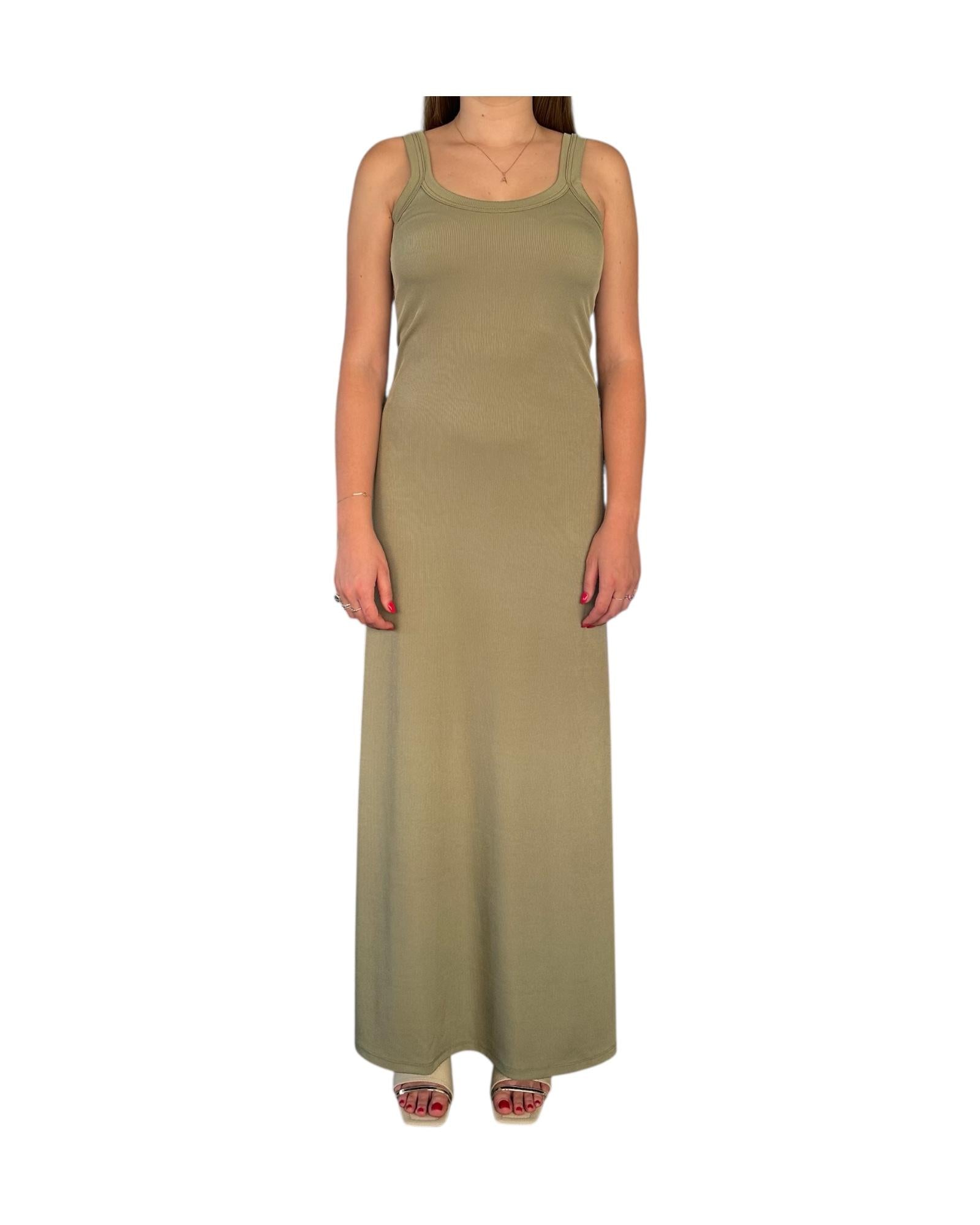 Vestito lungo Verde militare 1956BK MILITARY GREEN F**K