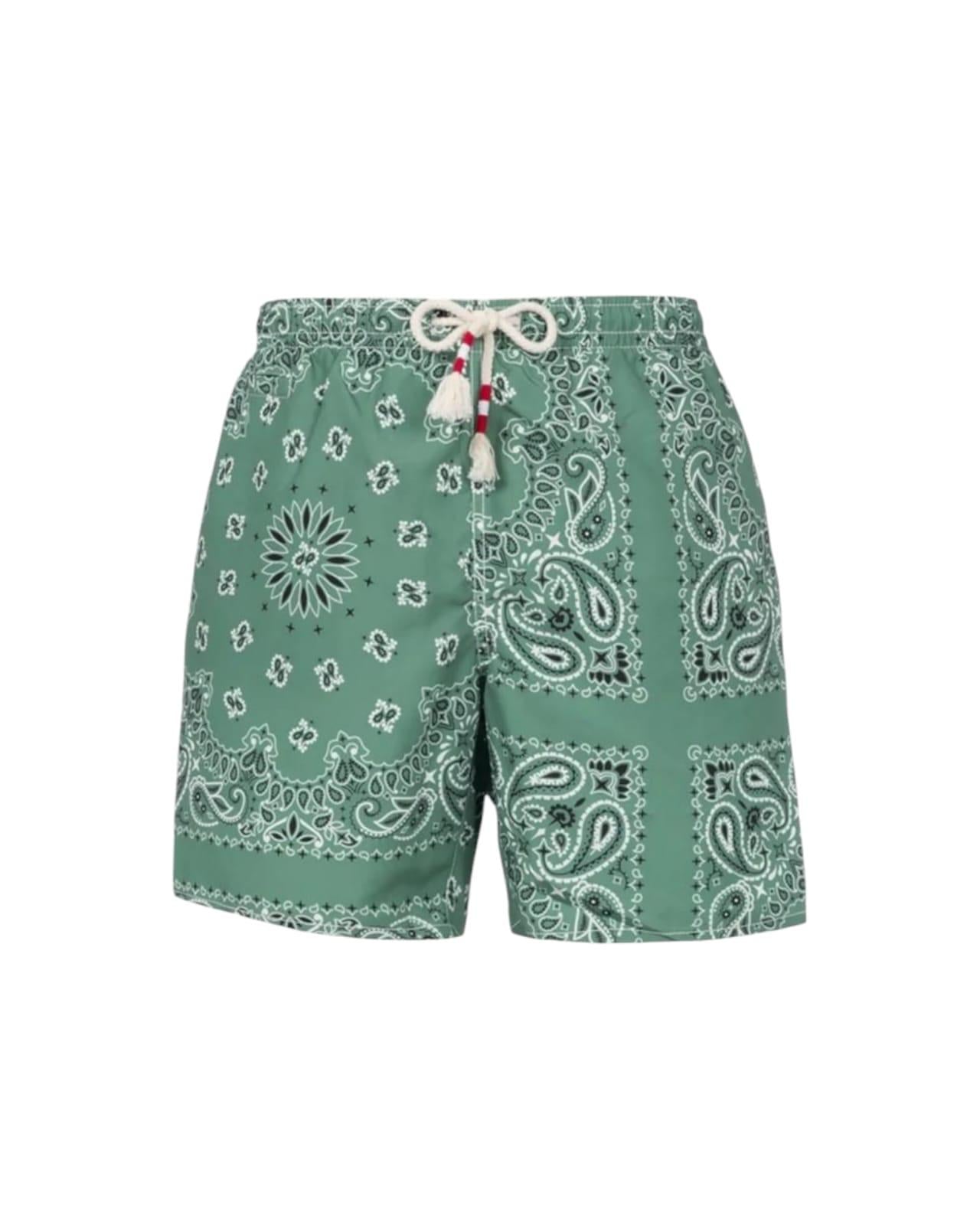 Costume uomo con stampa bandana verde CAP001 01177H MC2 SAINT BARTH