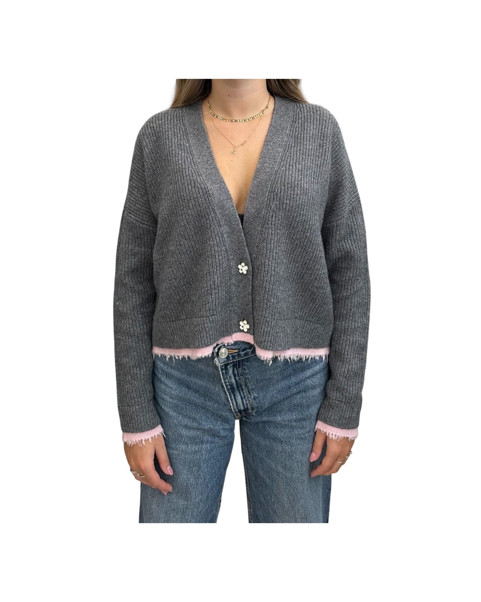 Cardigan misto lana Grigio MS49 0025 Since're Paris 