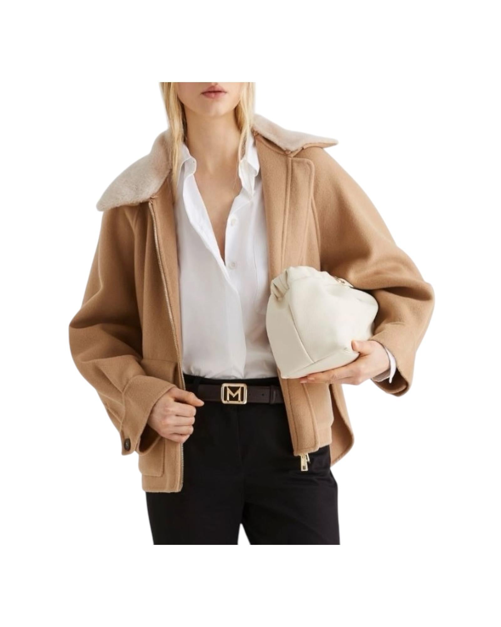 Giaccone in double di misto lana Cammello GETTONE 001 MARELLA 