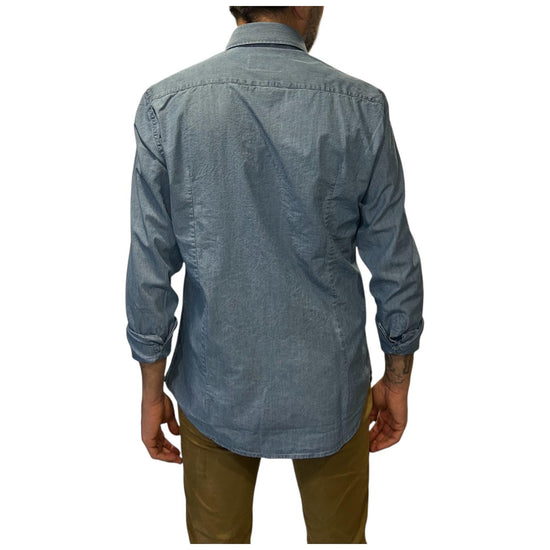Camicia Uomo in cotone Denim B027 UNICO BASTONCINO 