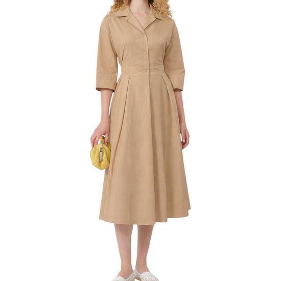 Abito chemisier midi in popeline di cotone Nocciola PADANA 035 MAX MARA WEEKEND 