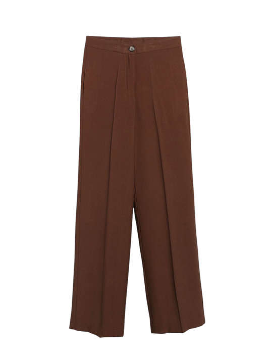 Pantalone palazzo in viscosa, cuoio. TD0074 CUOIO VICOLO 