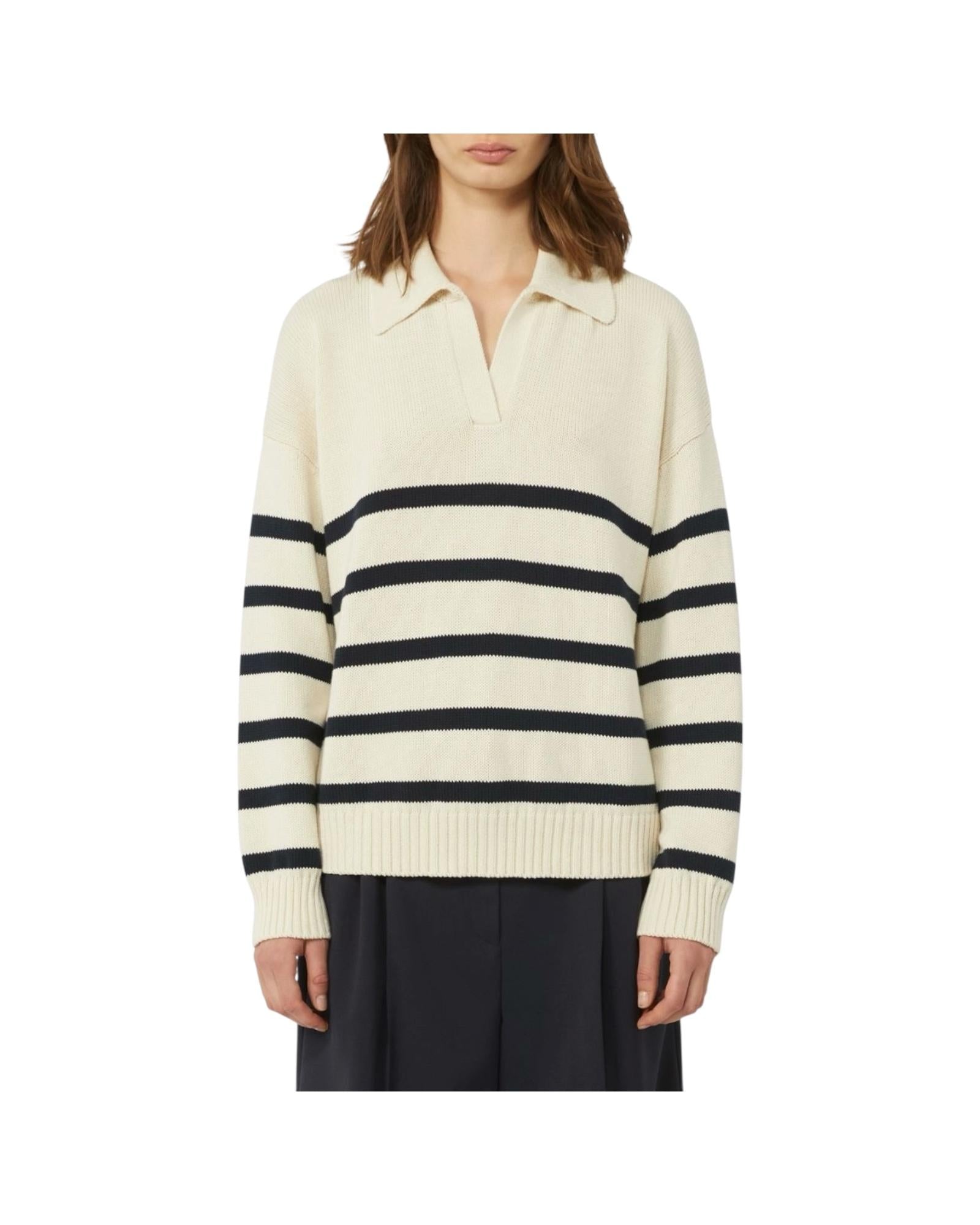 Polo in filato di cotone Blu PANFILO 011 MAX MARA WEEKEND 