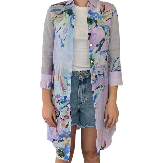 Camicione in Ramie glicine D928 3 BASTONCINO 