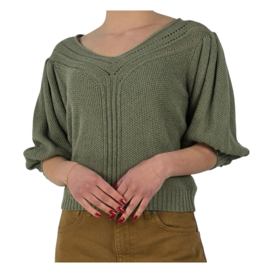 Maglia scollo a V Salvia MEV N016 161 HAVEONE 