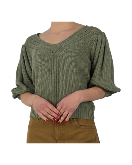 Maglia scollo a V Salvia MEV N016 161 HAVEONE 
