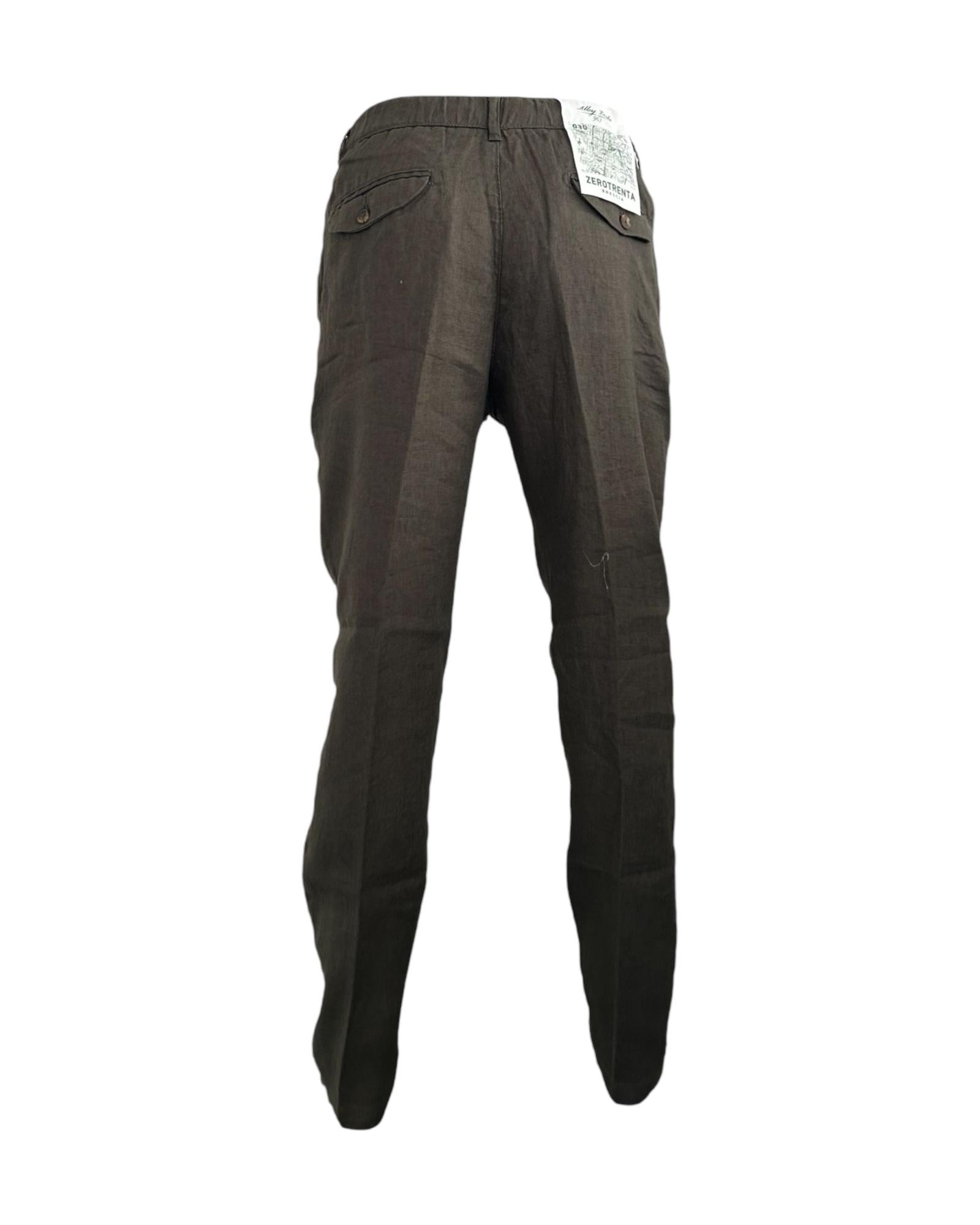 Pantaloni in lino Olive green AU25S30PA PA1090 OLIVE GREEN Alley docks 