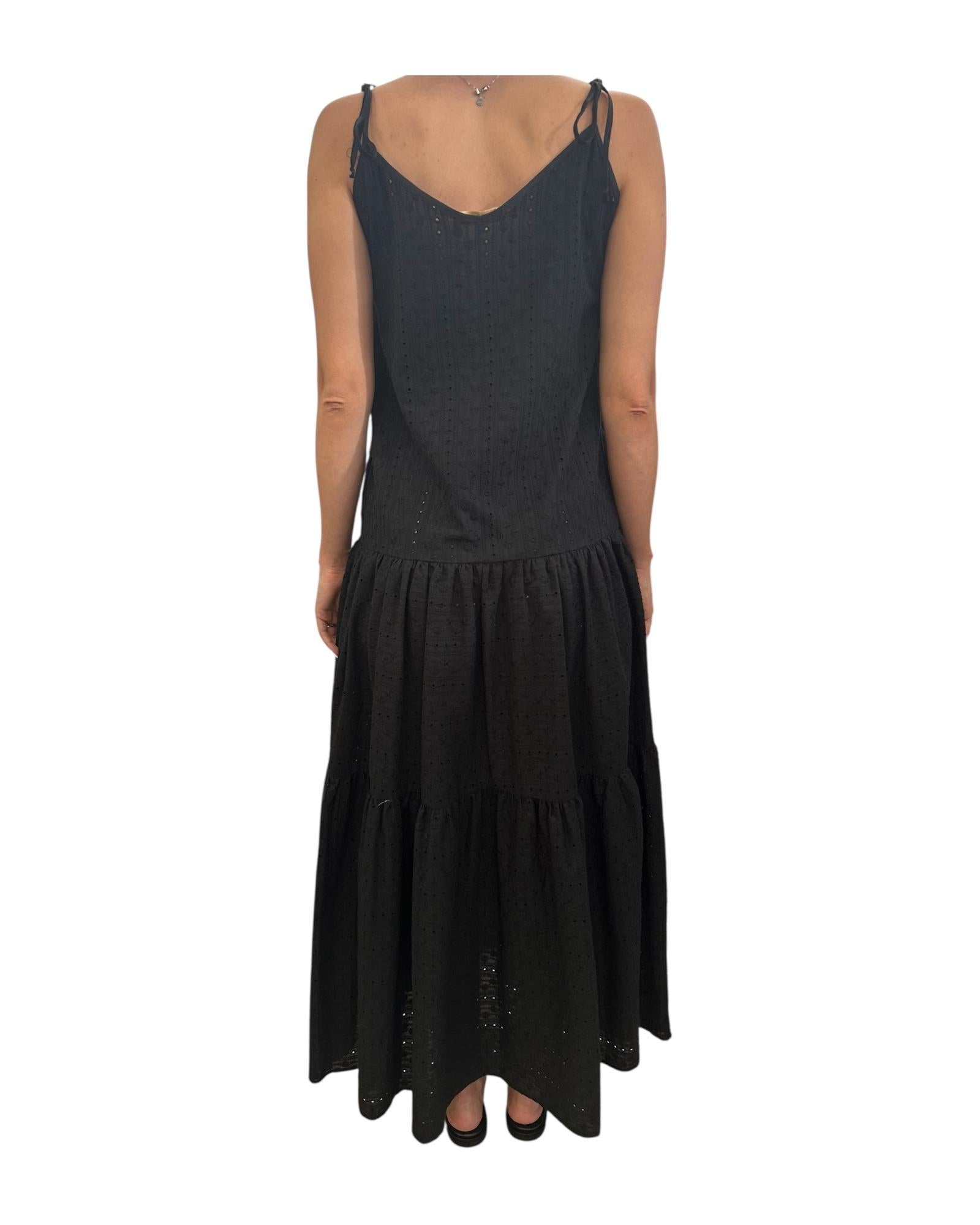 Vestito Pizzo san gallo Nero D726 MARTINA 2 MISS BASTONCINO 
