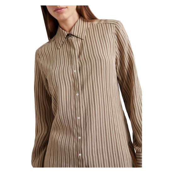 Camicia in viscosa riga Testa di moro FOLK 001 MARELLA 