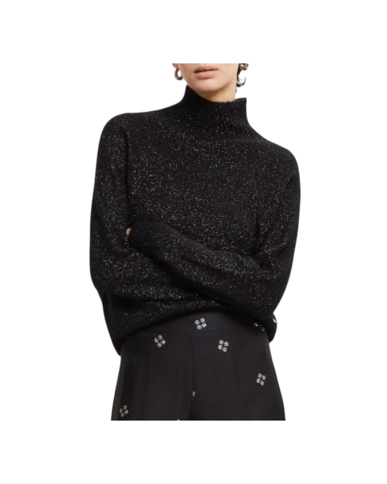 Maglione in misto lana con finitura lurex Nero MAG DK9271 NERO OTTOD'AME 