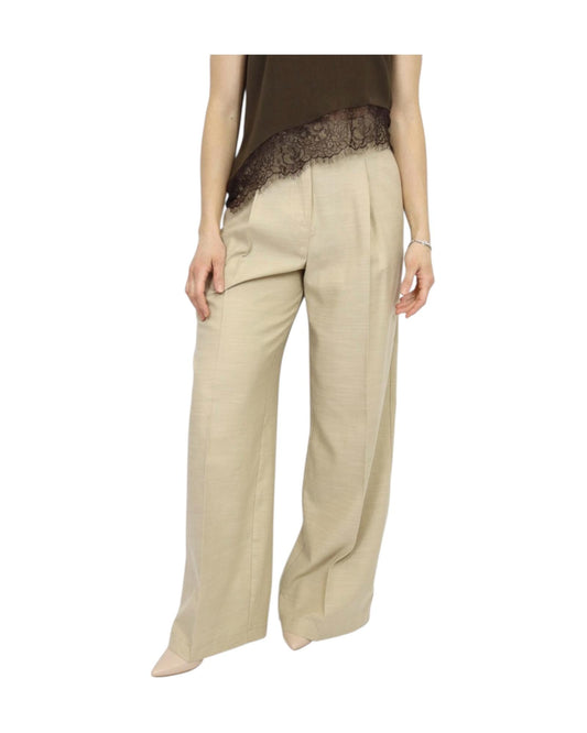 Pantalone palazzo con pinces Beige PGE Q108 021 HAVEONE 