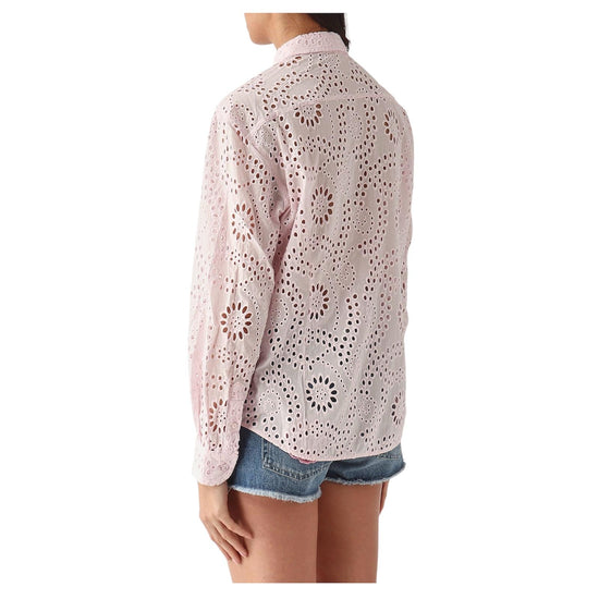 Camicia in cotone Sangallo Rosa con motivo floreale MDH001 00481L MC2 SAINT BARTH 