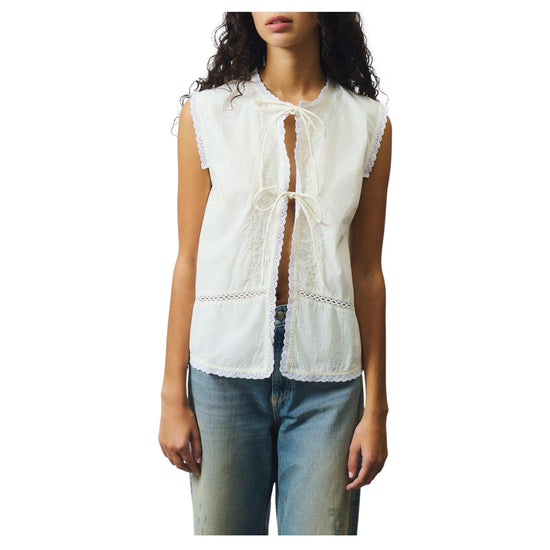 Camicia smanicata farm con ricami Light yellow ROG0142CS390124 C0162 ROY ROGER'S 