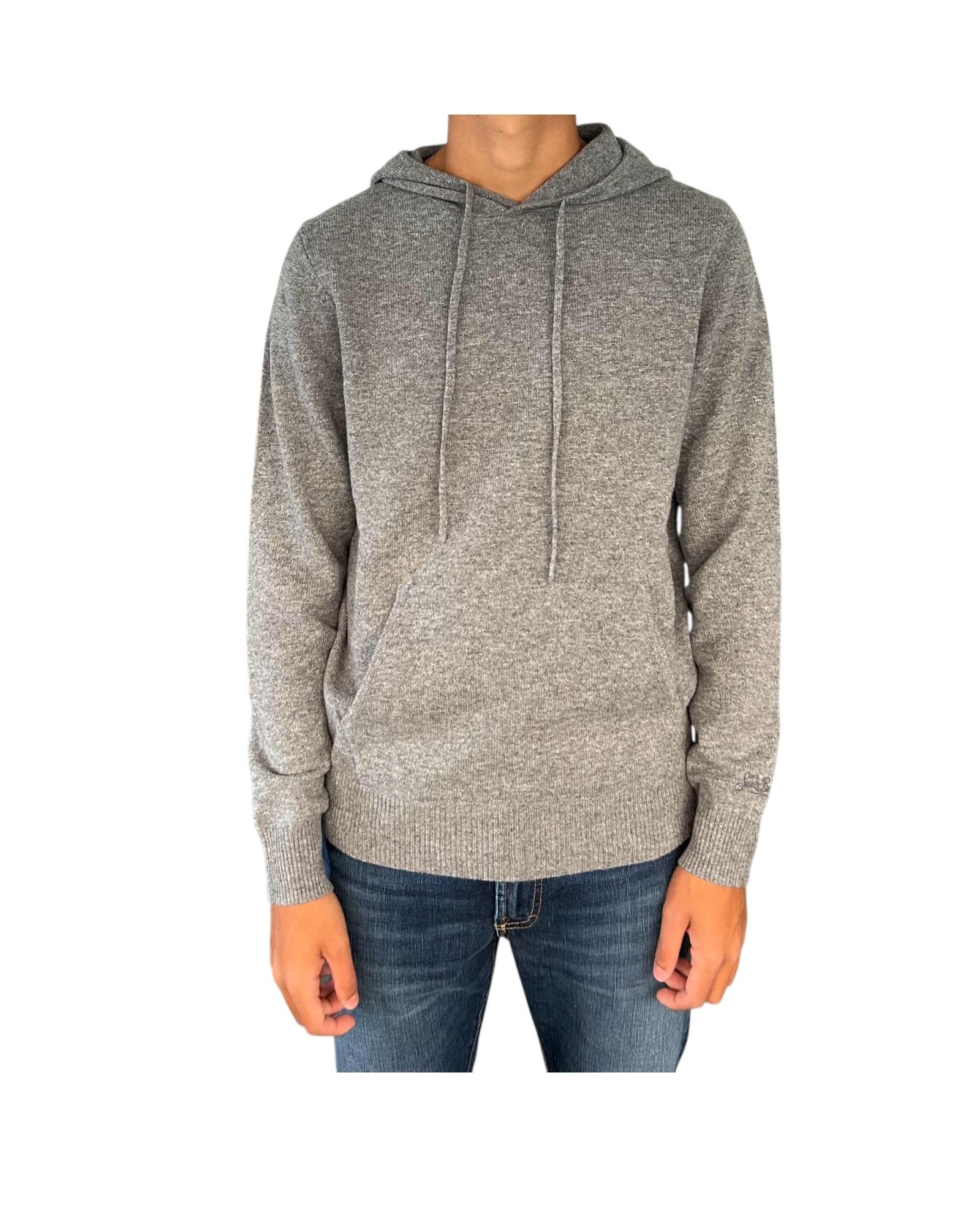 Maglione con cappuccio in lambswool Grigio MAH0002 00036I MC2 SAINT BARTH 