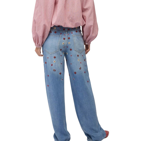 Jeans Full leg ricamati JNN DP9975 DENIM OTTOD'AME 