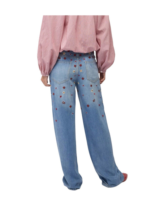 Jeans Full leg ricamati JNN DP9975 DENIM OTTOD'AME 