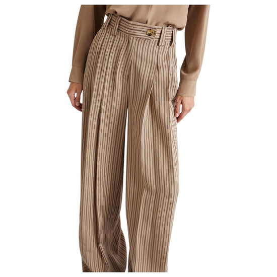 Pantalone palazzo in viscosa riga Testa di moro ORDINE 001 MARELLA 
