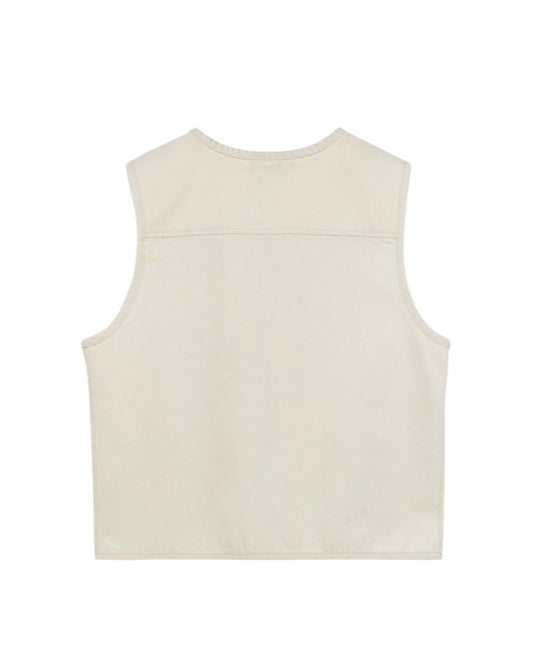 Gilet in canvas White RRW004CN070111 C0069 ROY ROGER'S 