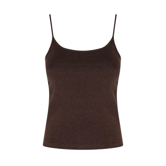 Canotta lurex in cotone stretch Testa di moro ZAI0001 08873L MC2 SAINT BARTH 