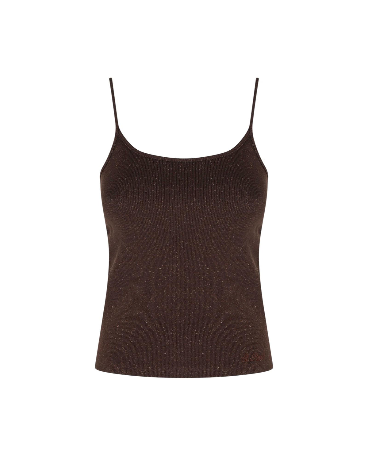 Canotta lurex in cotone stretch Testa di moro ZAI0001 08873L MC2 SAINT BARTH 