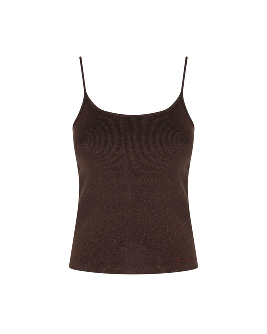 Canotta lurex in cotone stretch Testa di moro ZAI0001 08873L MC2 SAINT BARTH 