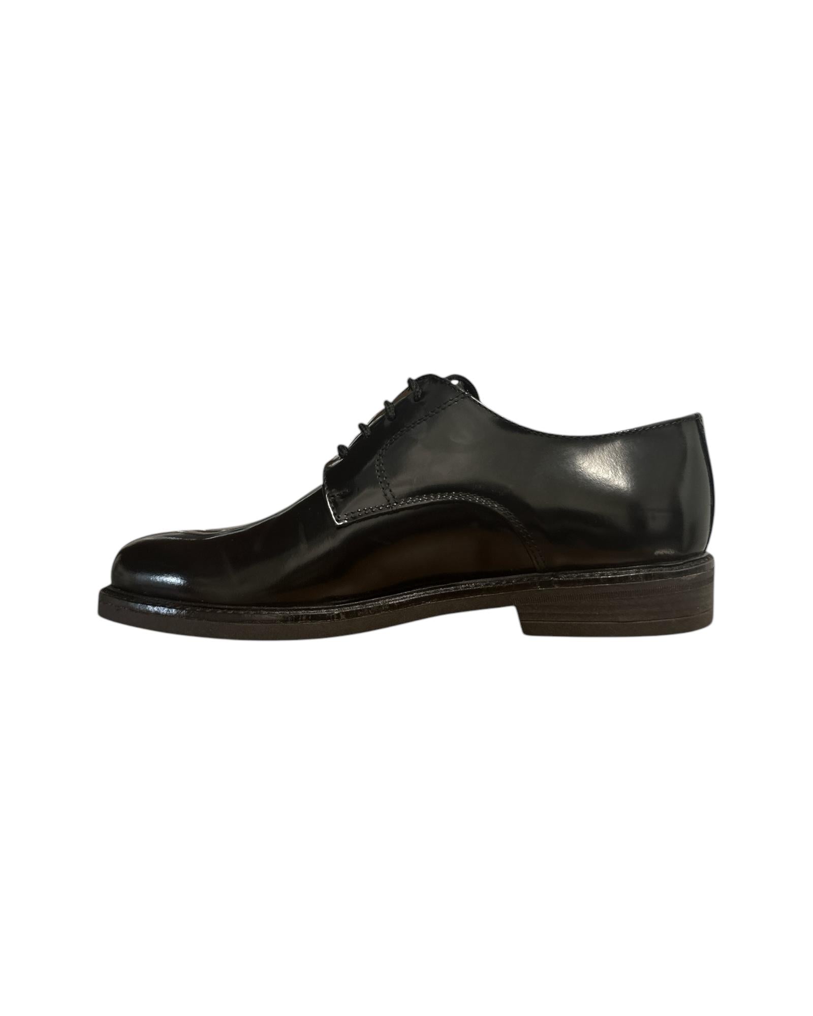 Derby in pelle Nero 720 ABRASIVATO NERO Antico calzaturificio artigiano 