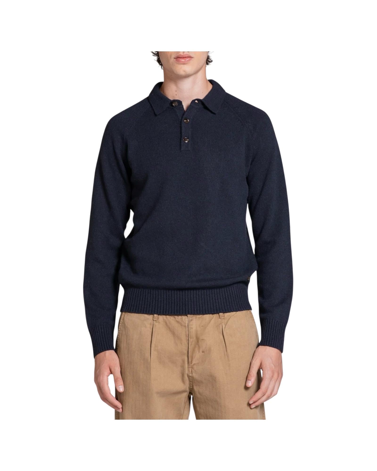 Polo in lana Navy COLIN WN8C01 IMPURE 