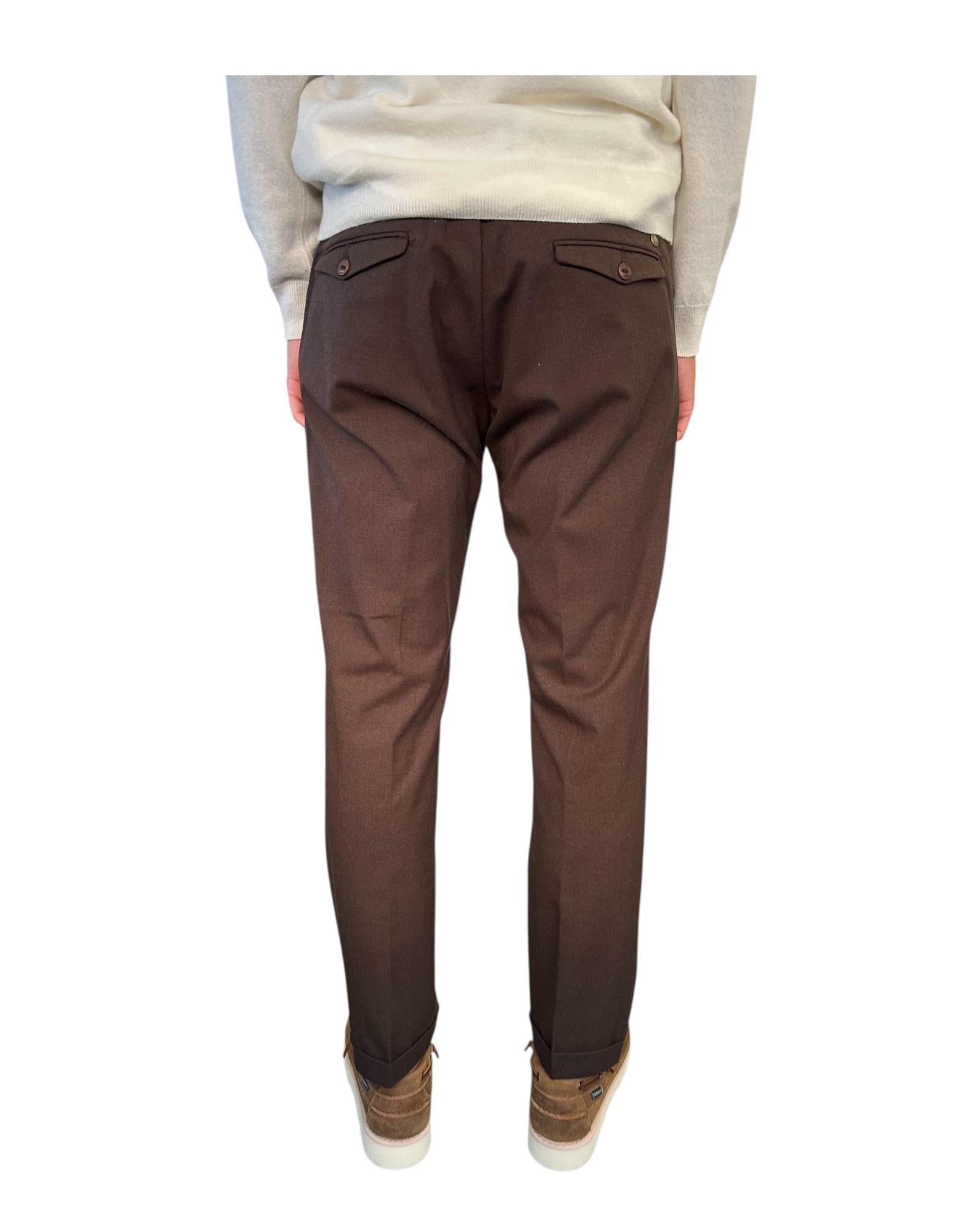Pantalone Flanella Dark Brown 045 REGENT FLANELLA DARK BROWN MODFITTERS 