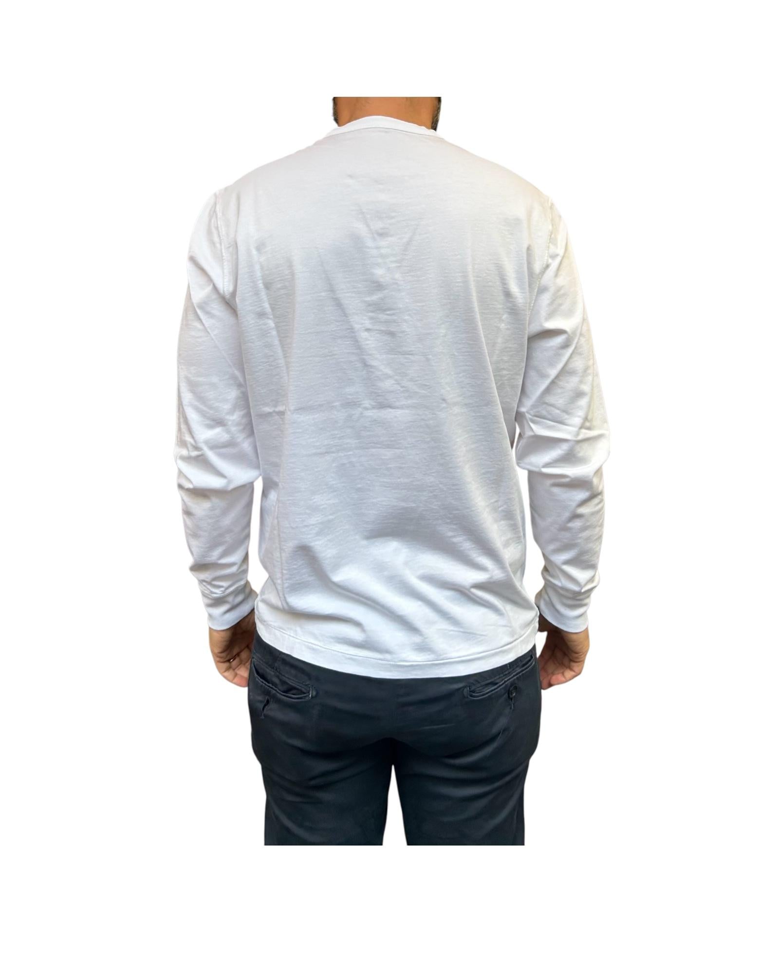 T-shirt amnica lunga con bottoni White W1011 WHITE BL'KER 