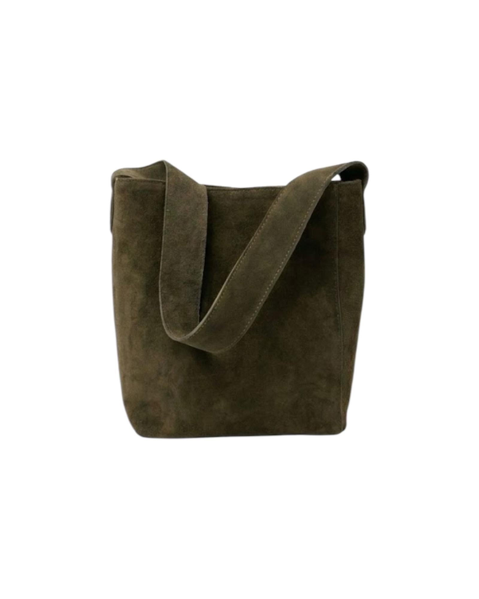 Secchiello in vera pelle scamosciata Militare XAB0060 MILITARE VICOLO