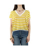 Maglia Scollo a V Righe Lime