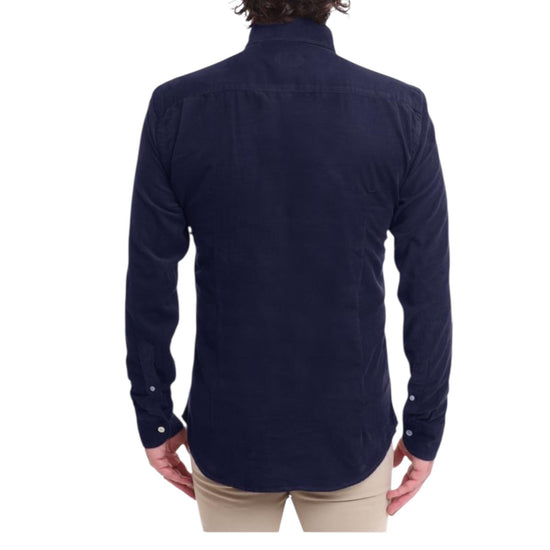 Camicia uomo velluto mille righe Blu B1683 9 BASTONCINO 