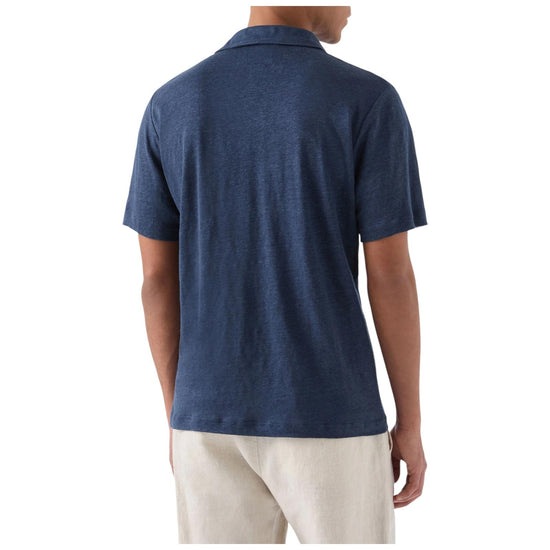 Polo in puro lino Blue navy FRS0001 00119L MC2 SAINT BARTH 