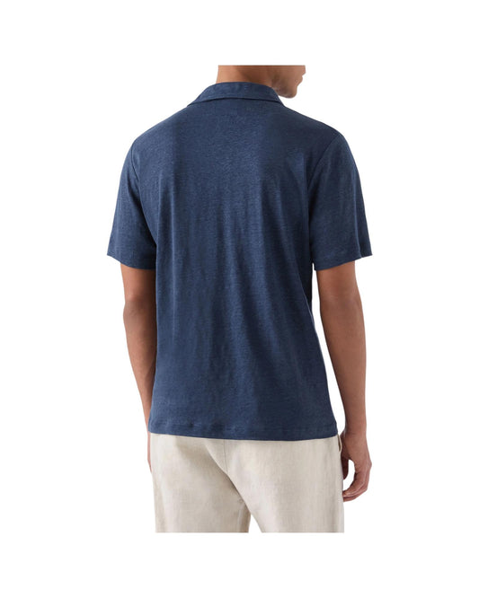 Polo in puro lino Blue navy FRS0001 00119L MC2 SAINT BARTH 