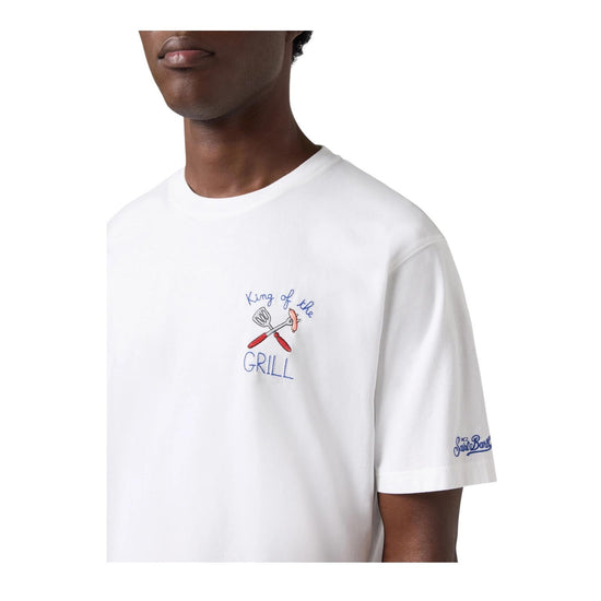 T-shirt con ricamo King of the Grill POT0001 04334L MC2 SAINT BARTH 