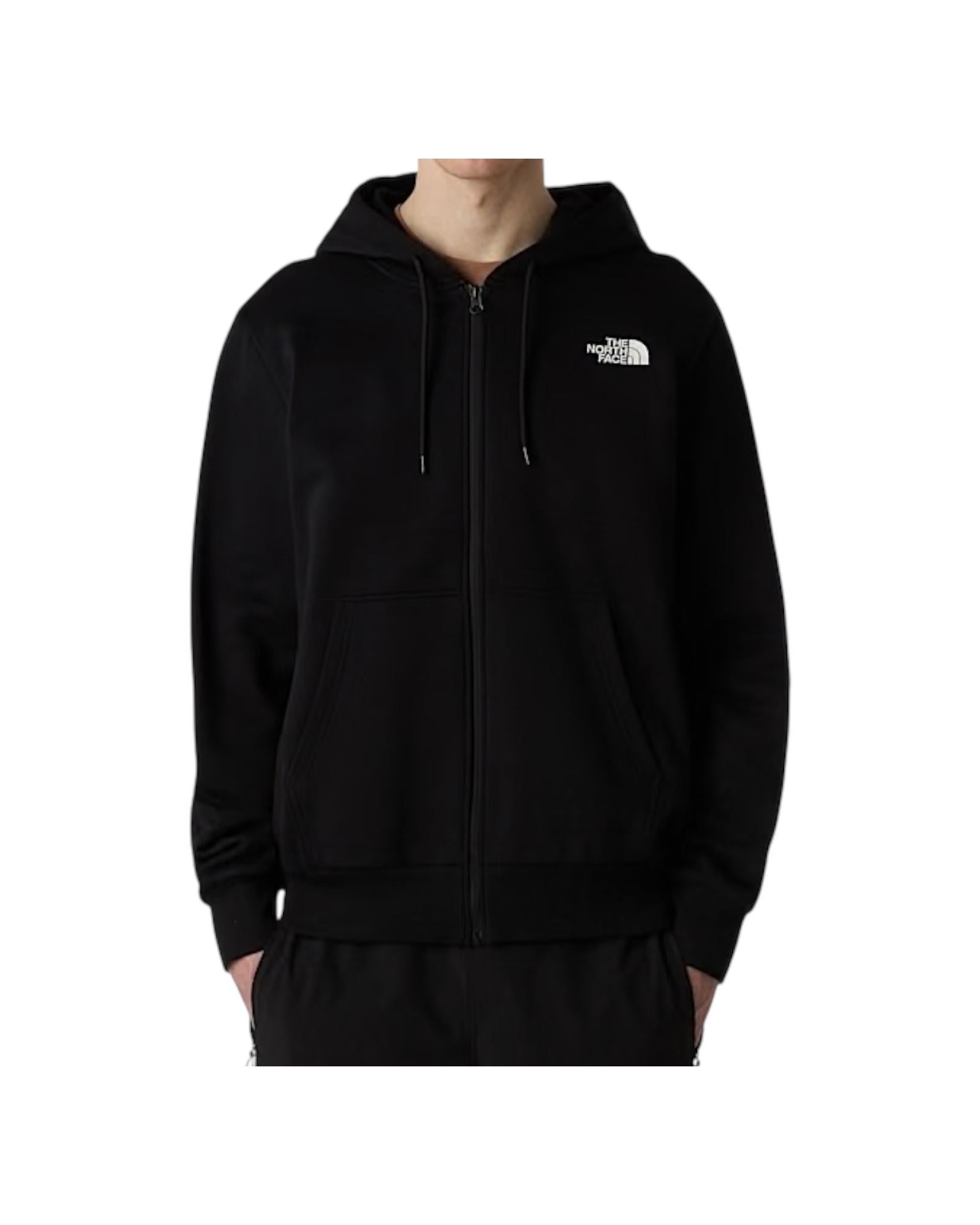 Felpa con cappuccio e cerniera integrale Simple Dome Black NF0A89FD BLACK THE NORTH FACE 