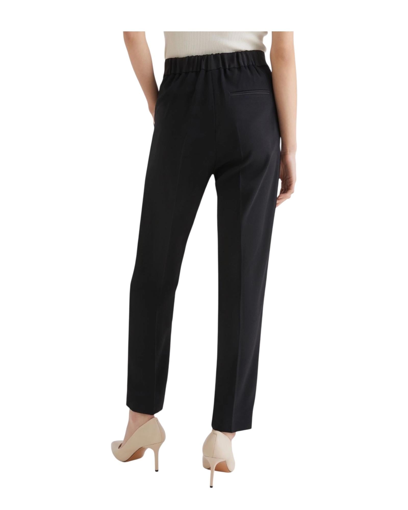Pantaloni Izabel in ever satin riciclato, nero. IZABEL 002 MARELLA