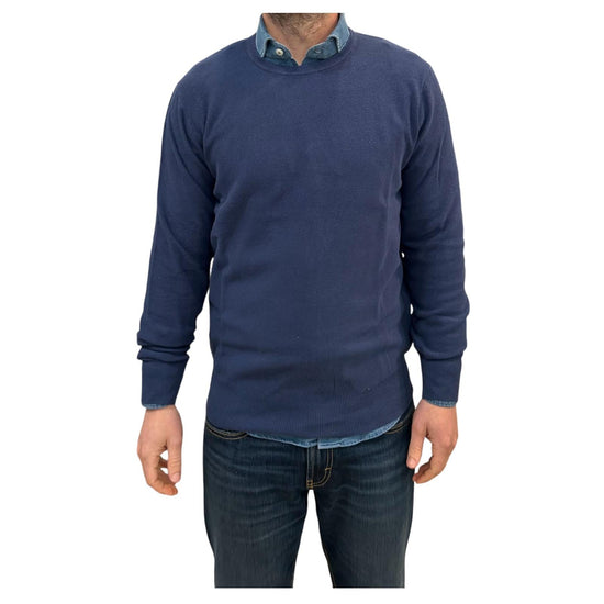 Maglia in cotone a nido d'ape Blu navy GIROCOLLO NIDO DAPE BLU NAVY RE.VI.VAL 