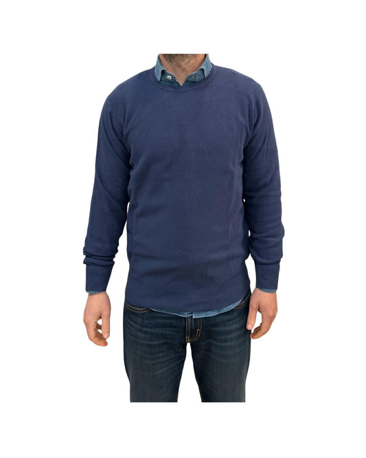Maglia in cotone a nido d'ape Blu navy GIROCOLLO NIDO DAPE BLU NAVY RE.VI.VAL 