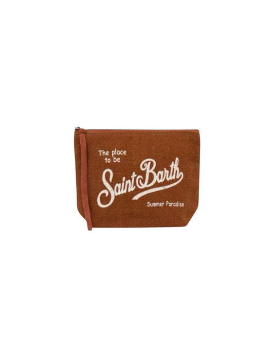 Pochette Aline in lino Marrone ALI0004 00396L MC2 SAINT BARTH 