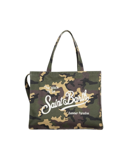 Borsa Essential in cotone Camouflage EBAGN007 03147L MC2 SAINT BARTH 