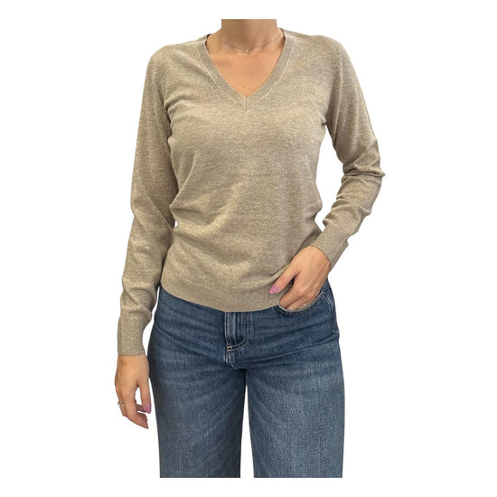 Maglione scollo a V Sabbia 97621 044 CAVALIERI MILANO 