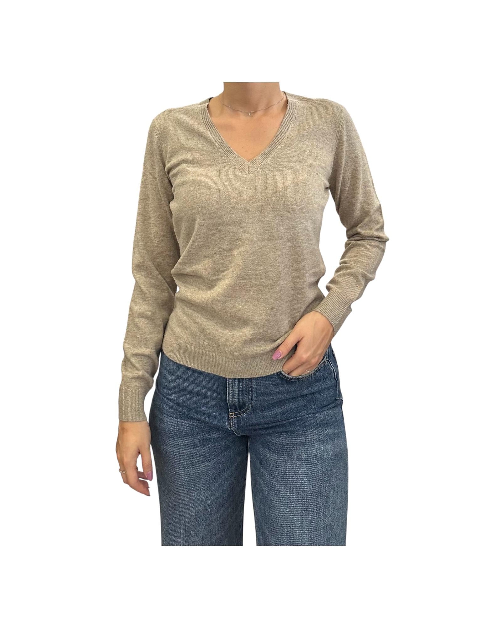 Maglione scollo a V Sabbia 97621 044 CAVALIERI MILANO 