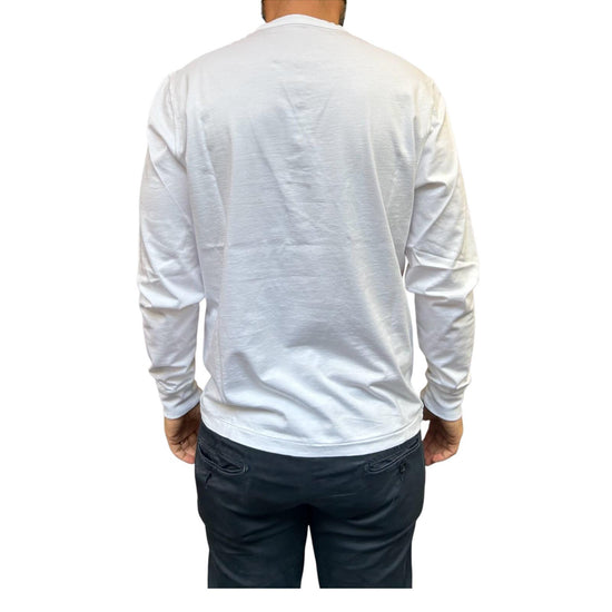 T-shirt manica lunga con bottoni White W1011 WHITE BL'KER 