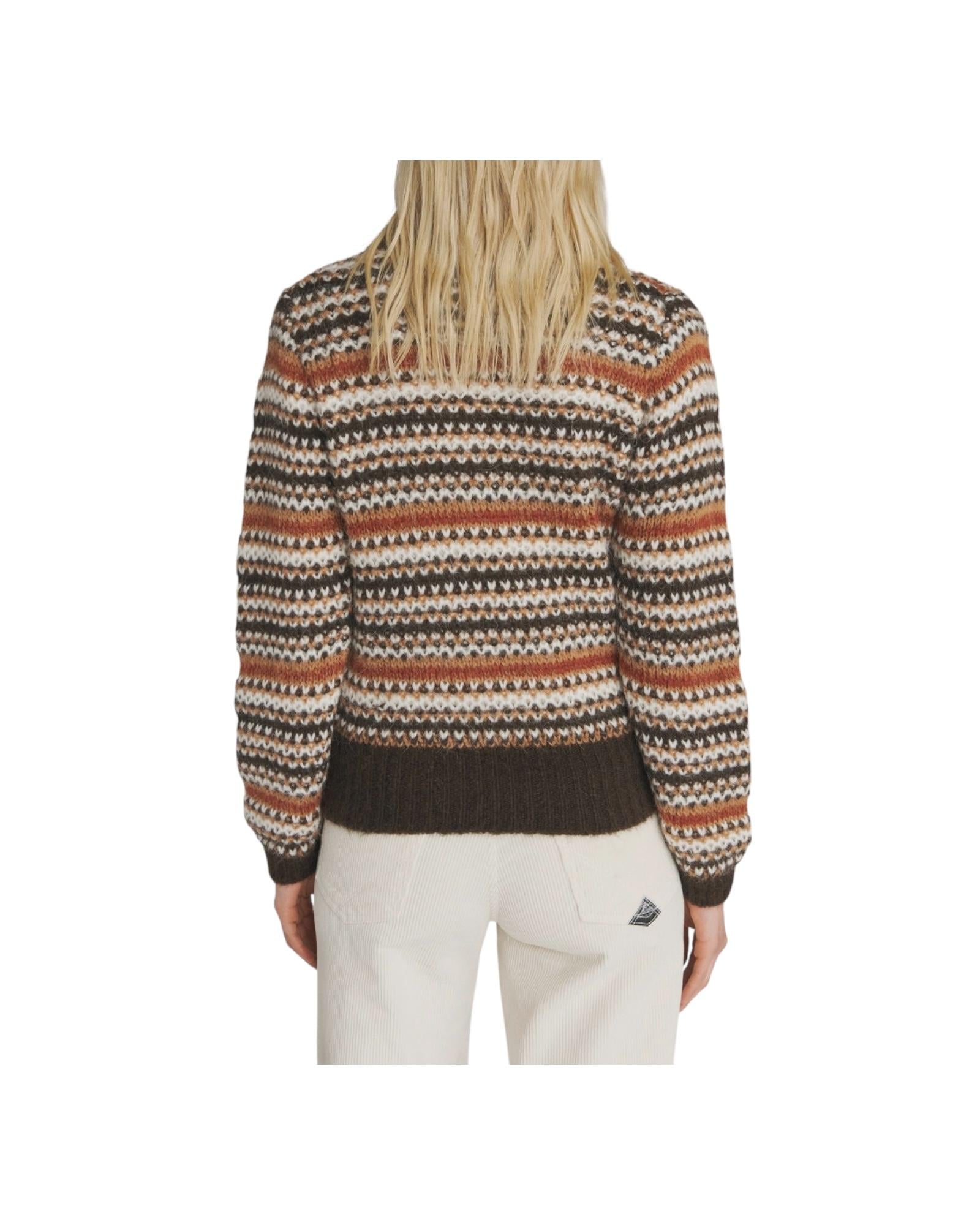 Maglione girocollo Brown cream orange RND90231CP22XXXX C0568 ROY ROGER'S