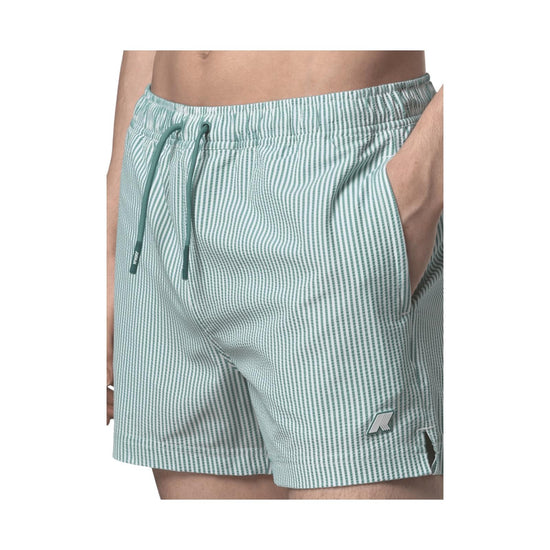 Costume a righe White Green mine K8141KW C0H K-WAY 